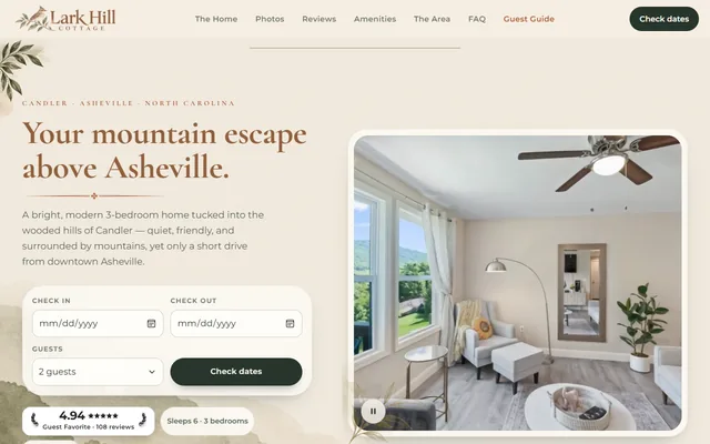 Lark Hill Cottage website
